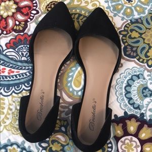 Black suede Breckelles d’Orsay flat